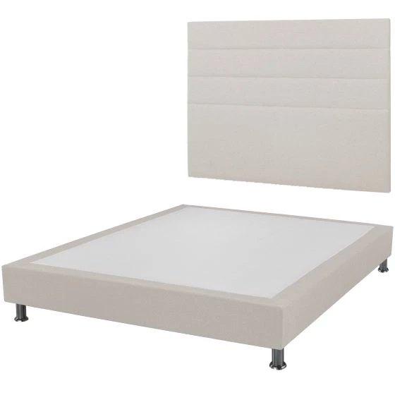 Sommier Tenor + tête Gabrielle + pieds 160x200 tissu sahara 10 lattes