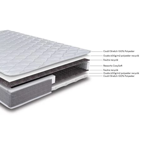 Ensemble tapissier Ryad Omega strech blanc 2x80x190