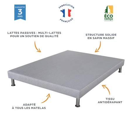 Ensemble tapissier Maryland Gris finaud 140x190