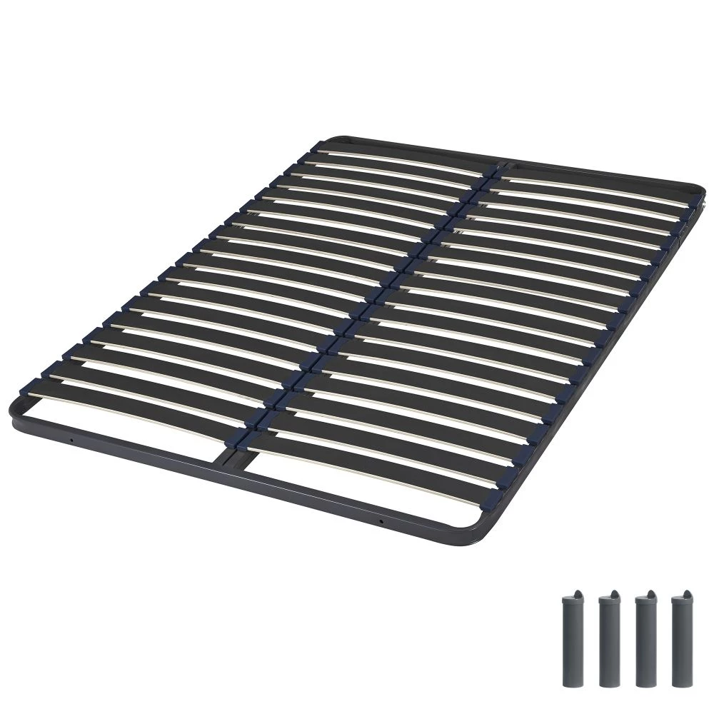 Sommier + jeu de pieds 140x190 Iota 2x18 lattes