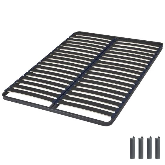 Sommier + jeu de pieds 140x190 Iota 2x18 lattes