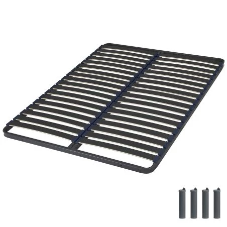 Sommier + jeu de pieds 140x190 Iota 2x18 lattes