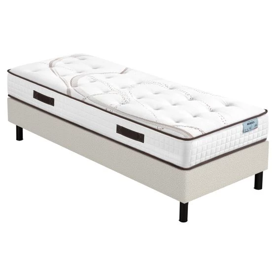 Sommier + Pieds + Matelas Moorea Newkit Bouclette 90x190
