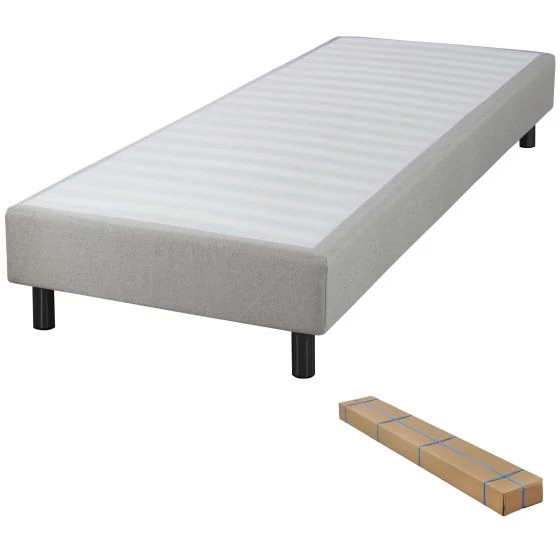 Sommier + Pieds + Matelas Ryad Newkit Lin 90x190