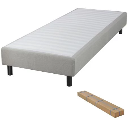 Sommier + Pieds + Matelas Ryad Newkit Lin 90x190