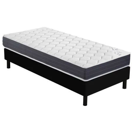 Sommier + Pieds + Matelas Record Newkit Anthracite 90x190 Sommier + Pieds + Matelas Record Newkit Anthracite 90x190