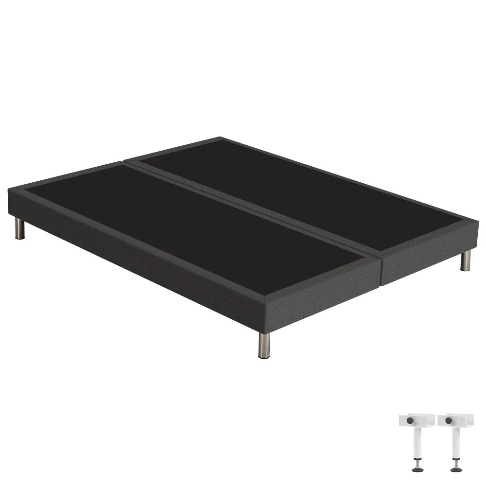 Sommier tapissier + pieds 2x80x200 SR15 anthracite 3