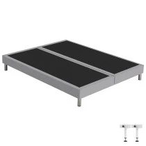 Sommier tapissier + pieds 2x90x190 SR15 gris cobalt