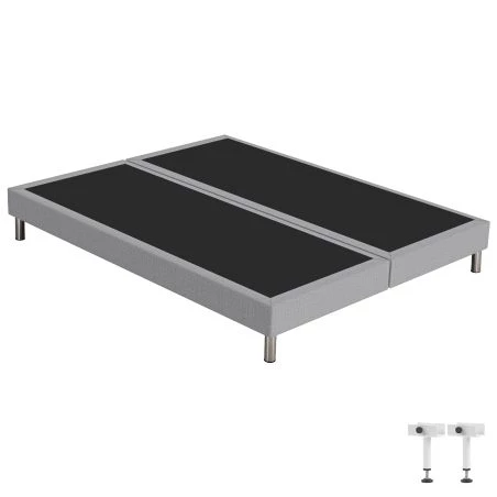 Sommier tapissier + pieds 2x90x190 SR15 gris cobalt Sommier tapissier + pieds 2x90x190 SR15 gris cobalt