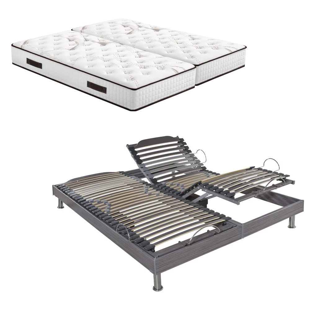 Lit relaxation électrique S62 + matelas Myriade 90+90x200