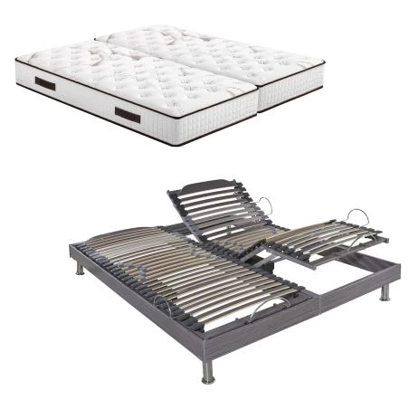 Lit relaxation électrique S62 + matelas Myriade 90+90x200 Lit relaxation électrique S62 + matelas Myriade 90+90x200