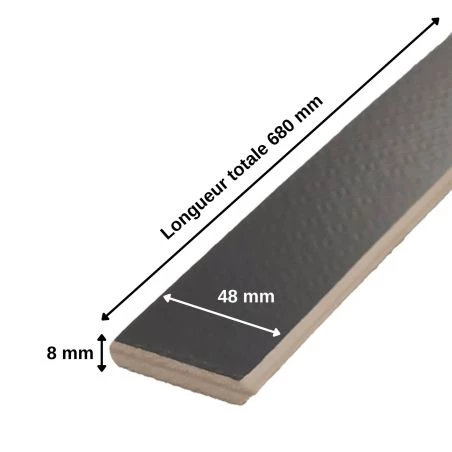 30 lattes grises + 60 embouts - 680x48x8 mm - lit 140 - pour sommier / bz / clic clac