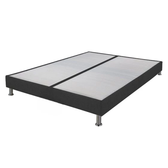 Sommier tapissier + jeu de pieds 90+90x200 Omega anthracite 3 - 18 lattes
