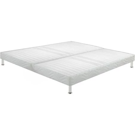 Sommier tapissier + pieds 70+70x190 Omega blanc 18 lattes Sommier tapissier + pieds 70+70x190 Omega blanc 18 lattes