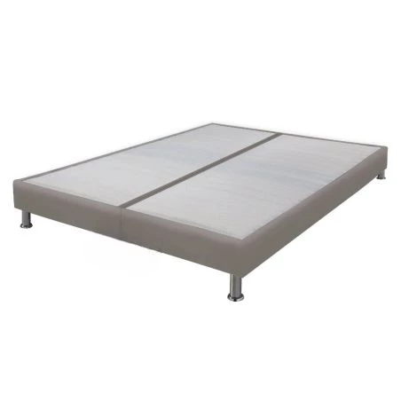 Sommier tapissier + pieds 90+90x200 Omega simili taupe 18 lattes Sommier tapissier + pieds 90+90x200 Omega simili taupe 18 lattes