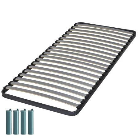 Sommier + jeu de pieds 80x190 Epsilon 20 lattes Sommier + jeu de pieds 80x190 Epsilon 20 lattes