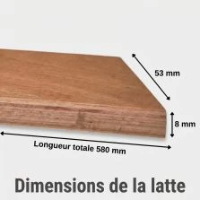 10 lattes + embouts - 580x53x8 mm - spécial bz / clic clac