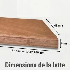 1 latte - 680x48x8 mm - lit 140 - pour sommier / bz / clic clac