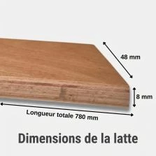 10 lattes - 780x48x8 mm - lit 160 - pour sommier / bz / clic clac