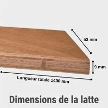 5 lattes + embouts - 1400x53x9 mm - Spécial BZ / Convertible / Sommier