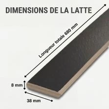 30 lattes - 680x38x8 mm - lit 70 - pour sommier / bz / clic clac