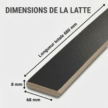 30 lattes + 60 embouts - 680x68x8 mm - lit 140 - pour sommier / bz / clic clac