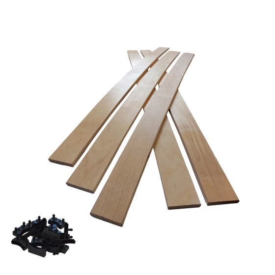 2 lattes + embouts - 680x48x8 mm - lit 140 - pour sommier / bz / clic clac