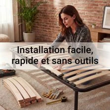 10 lattes + 20 embouts - 680x48x8 mm - lit 140 - pour sommier / bz / clic clac