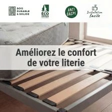 10 lattes - 680x53x8 mm - lit 140 - pour sommier / bz / clic clac