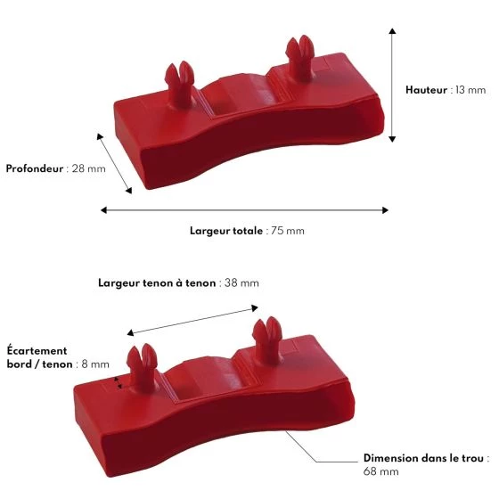 5 lattes + 10 embouts - 680x68x8 mm - lit 140 - pour sommier / bz / clic clac