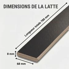 1 latte + embouts - 780x68x8 mm - lit 160 - pour sommier / bz / clic clac