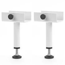 2 pieds de liaison métal blanc H 13 à 22 cm pour sommier tapissier