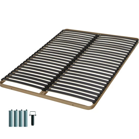 Sommier + jeu de pieds 120x190 C224 2x24 lattes