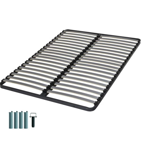 Sommier + jeu de pieds 140x190 C221 2x20 lattes