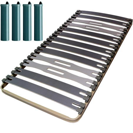 Sommier + jeu de pieds 90x190 C413 13 lattes Sommier + jeu de pieds 90x190 C413 13 lattes
