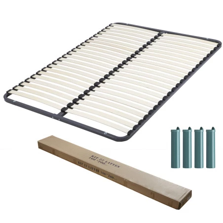 Sommier démonté + pieds 160x200 Kit 46 lattes