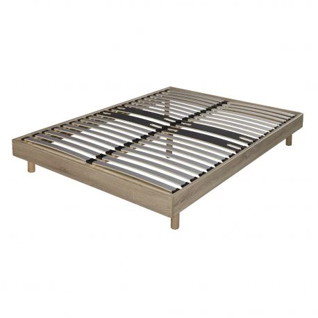 Sommier + jeu de pieds 140x190 Decokit 2x18 lattes Sonoma Sommier + jeu de pieds 140x190 Decokit 2x18 lattes Sonoma