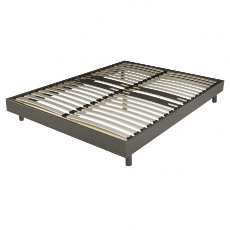 Sommier + jeu de pieds 140x190 Decokit 2x18 lattes Chêne grisé Sommier + jeu de pieds 140x190 Decokit 2x18 lattes Chêne grisé