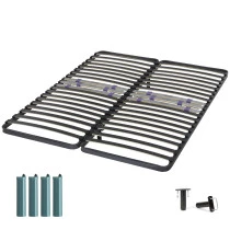 Sommier + pieds 80+80x200 2x21 lattes C223