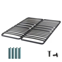 Sommier + pieds 80+80x200 2x16 lattes C416