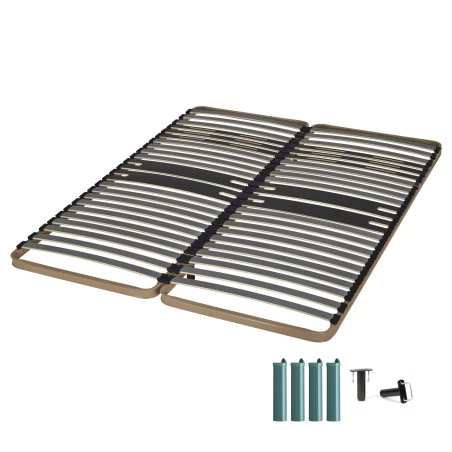 Sommier + pieds 90+90x200 2x23 lattes C322 Sommier + pieds 90+90x200 2x23 lattes C322