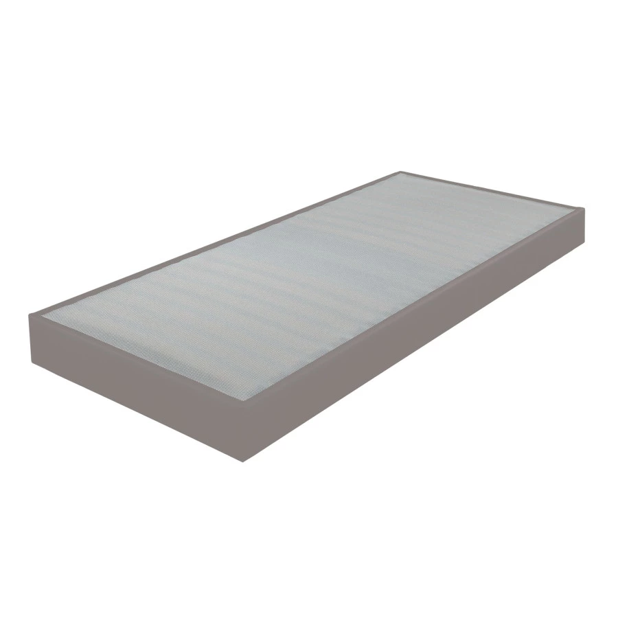 Sommier tapissier 80x200 Omega simili taupe 18 lattes