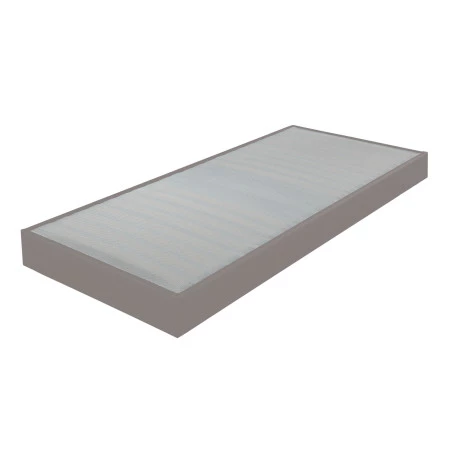 Sommier tapissier 90x200 Omega simili taupe 18 lattes Sommier tapissier 90x200 Omega simili taupe 18 lattes