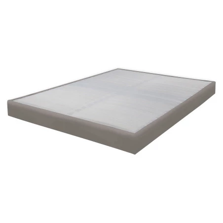 Sommier tapissier 160x200 Omega simili taupe 2x18 lattes