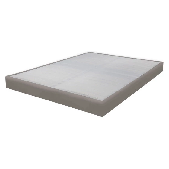 Sommier tapissier 140x200 Omega simili taupe 2x18 lattes